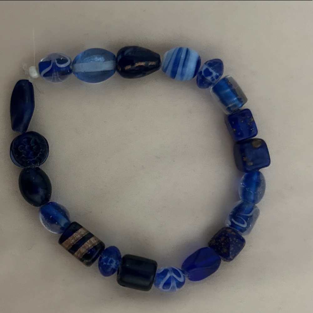 Handcrafted Blue Beaded Bracelet